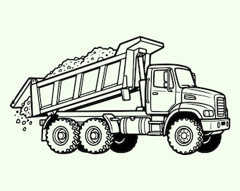 Kipper SVG PNG – bouwkiepwagen gesneden bestand voor Cricut, silhouet en zware vrachtwagenambachten