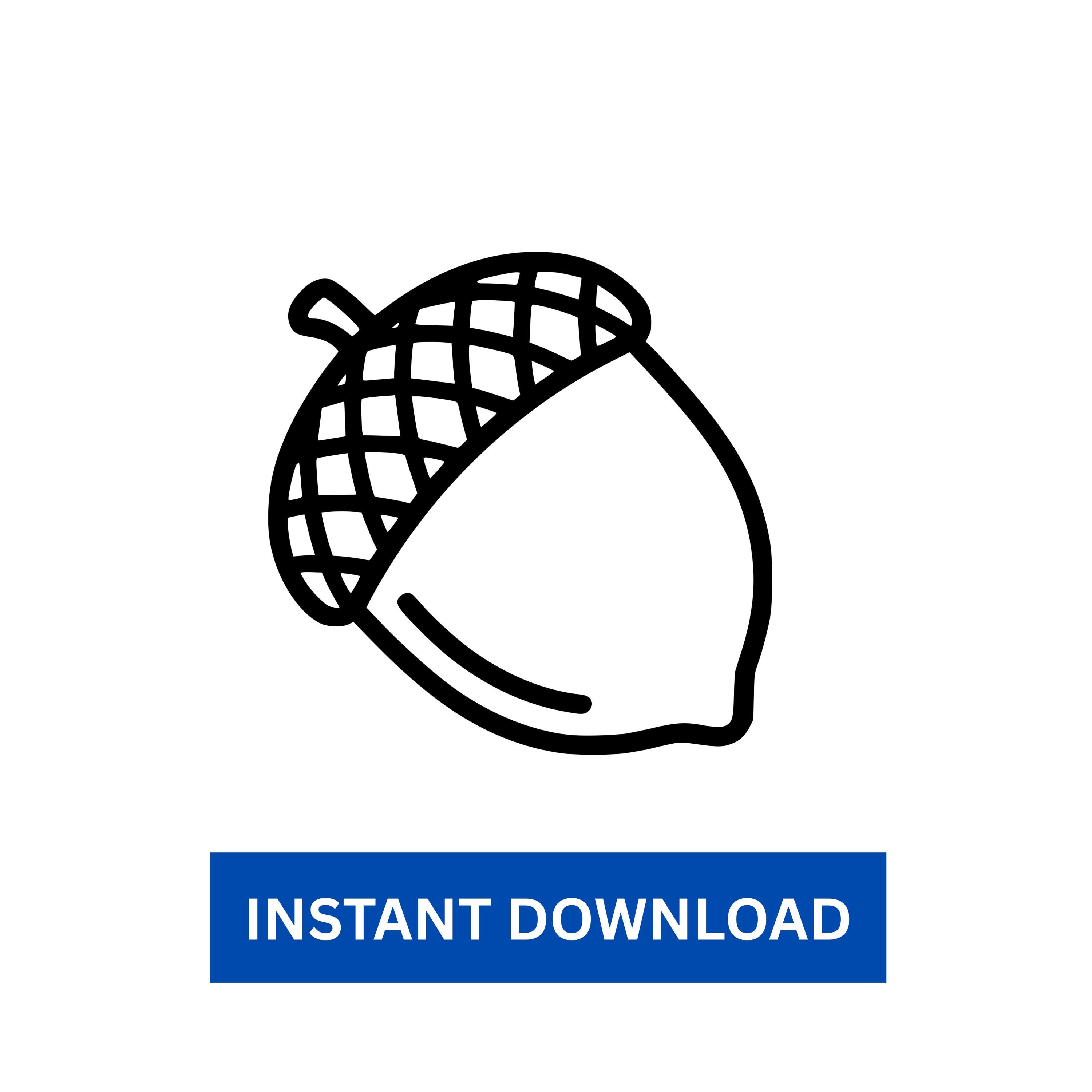 Acorn Icon Svg Png: Bold Outline Cut File for Crafting - Etsy