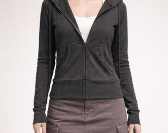 Cropped hoodie met rits dames | Slim-fit hoodie met rits | Streetwear-sweater | Lichtgewicht casual jack