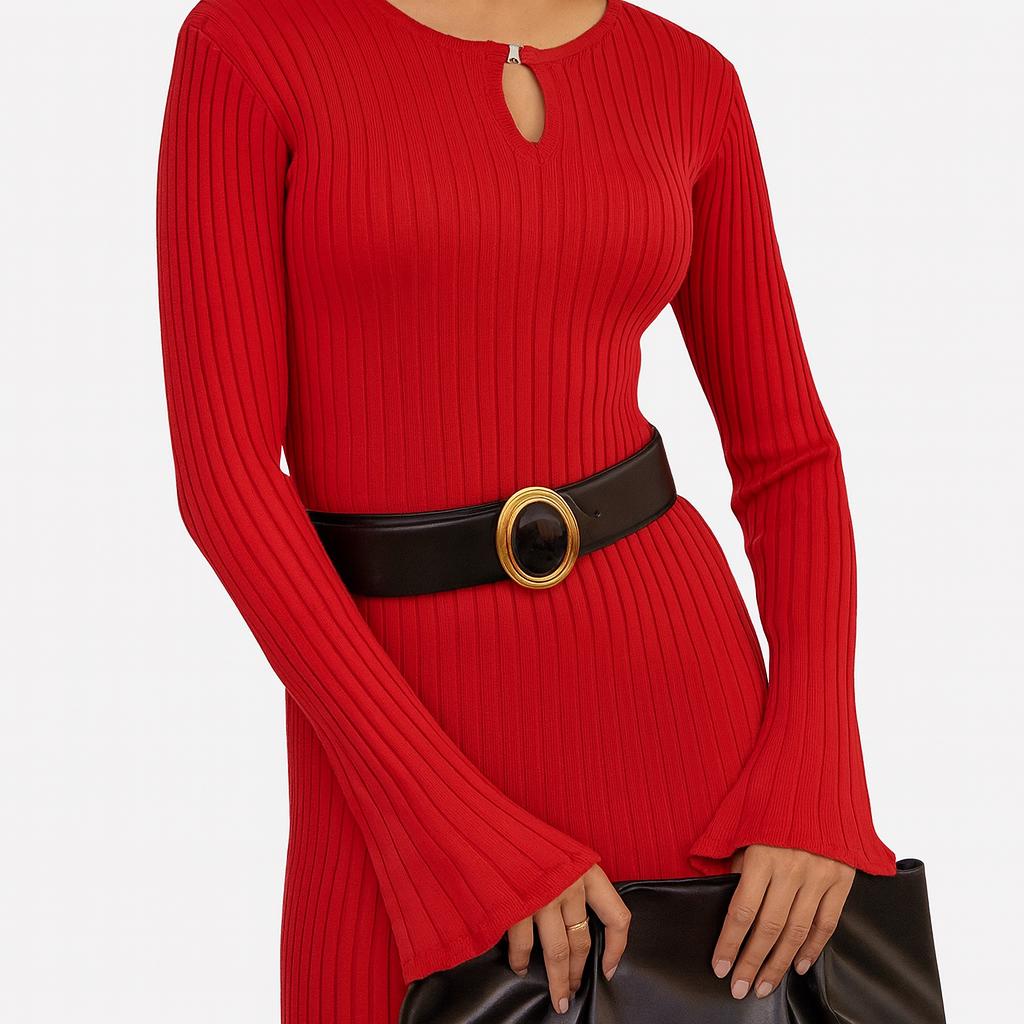long sleeve mini dress polka dot Princess Polly Women's Good Graces Long Sleeve Minidress - Red