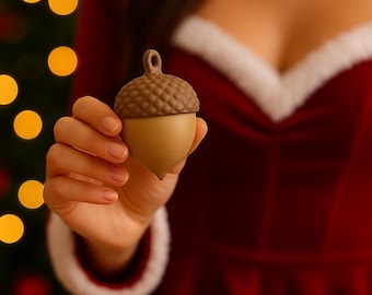3D Printed Acorn Ornaments – Set of 2 – Woodland Christmas Tree Decor –  Fall & Winter Decoration