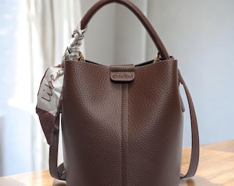 Retro Color Crossbody Bucket Bag: Trendy Mini Shoulder Purse