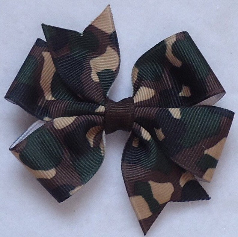 Green Camo Print Hair Bowhair Bows for Girlssmall Camo Hair Etsy