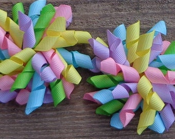 Korker Hair Bow:  Pastel Girl Birthday Hairbow ~ Unicorn/Easter/Spring Hair Clips