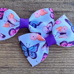 Butterfly Hair Clips for Girls ~ Pigtail Hair Bows ~ Butterfly Hair Bow ~ Girls Butterfly Birthday ~ SMALL Hair Bow ~ Bows with Butterflies