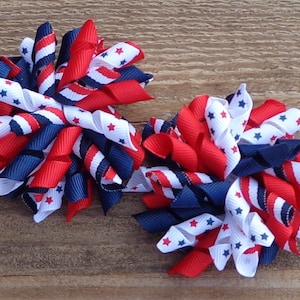 July 4th Hair Bow for Girls~4th of July Korker Hair Bow~Toddler/Pre-School Hair Bow~Fourth of July Bow~Hairbows for Girls~Patriotic Hair Bow