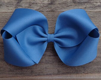 Hair Bows for Girls~BIG Hair Bow~Denim Blue Hair Bow~M2M Matilda Jane~Huge Texas Size Hair Bow~Girls X-Large  Hair Bows~Twisted Boutique Bow