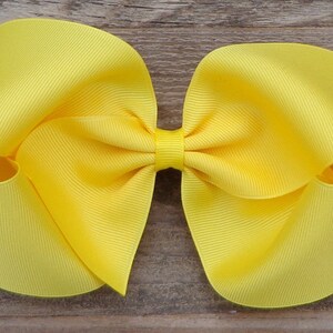 Boutique Hair Bow~BIG Bow~Texas Size Boutique Bow~Yellow Hair Bow~Solid Color Boutique Bows~XL Hair Bow~School Hair Bows~Pastel Hair Bow