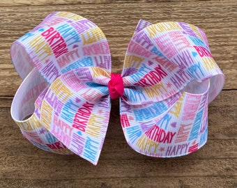 Girl Birthday Hair Bow:  Grosgrain Hairbows ~ Baby Headbands