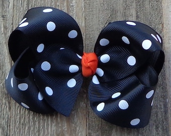 Lazo para el pelo de Halloween con lunares negros: Diademas para bebé