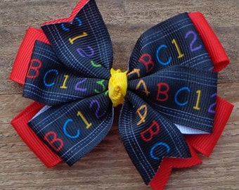 ABC Hair Bow: First Day of School Hair Clip