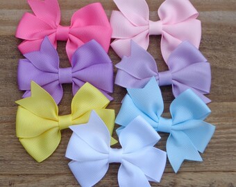 Hair Bows for Girls~Bows for Easter~Pastel Hair Bows~Spring Hair Bows~Toddler Bows~Pigtail Hair Bow~Hairbows for Girls~Easter Hair Bow~