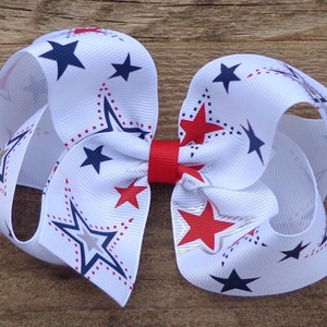 July 4th Hair Bow for Girls ~ READY TO SHIP ~ 4th of July Baby Headbands ~ Patriotic Hair Bow ~ Fourth of July Hairbows ~ Girl Hair Clips ~