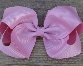 Grosgrain Hair Bow:  Dusty Rose ~ Easter/Spring Hairbows ~ Hair Clips or Baby Nylon Headband