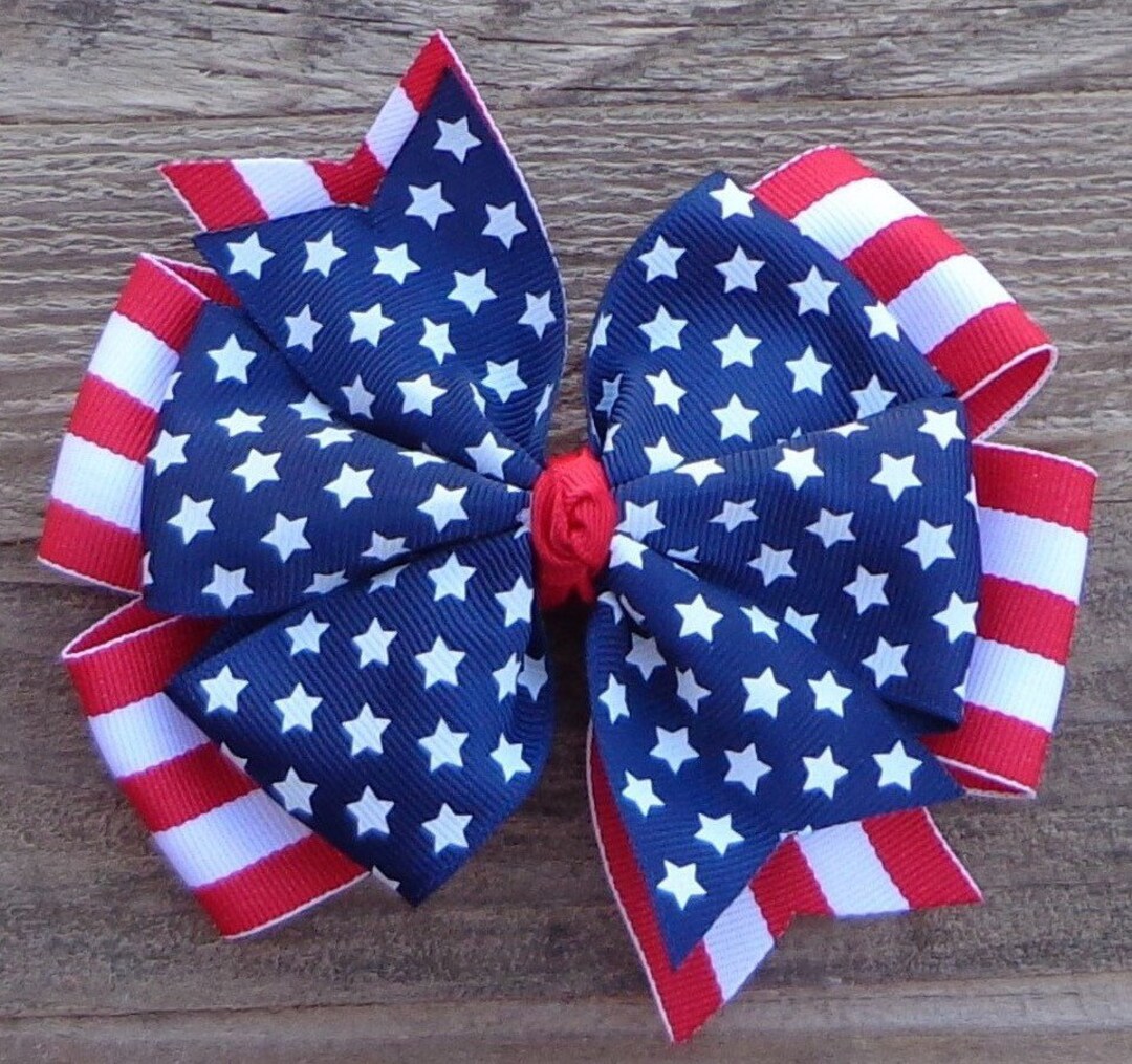 4th of July Hair Bow for Girlsjuly 4th Hair Accessoriesred Boutique