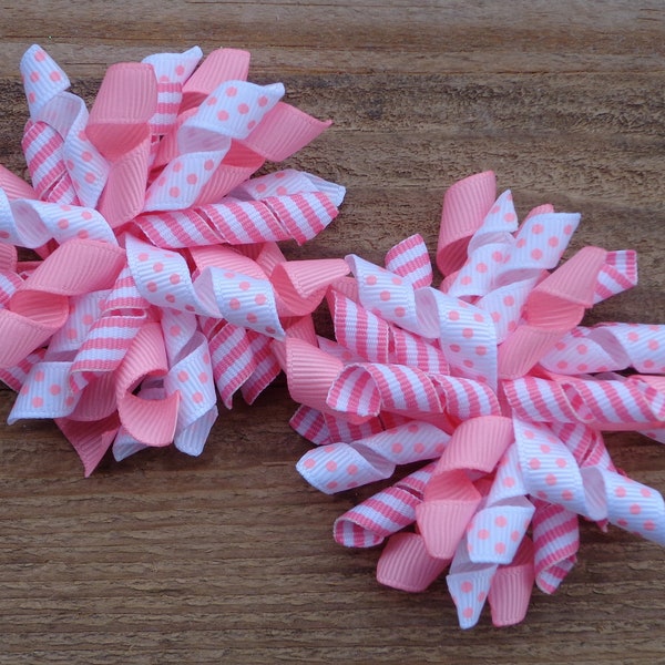 PINK Korke Hair Bow for Girls ~ Easter Hair Bows ~ 1st Birthday Hair Bow ~ Girl Birthday Hairbow ~ Hair Clips for Girls ~ Bows for Girls ~