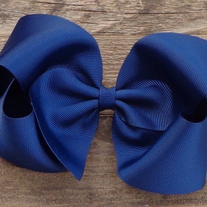 XL Hair Bow~Hair Bows for Girls~Navy Blue Hair Bow~Texas Size Hair Bow~XL Hair Bows~BIG Bows~Boutique Bows~School Hairbows~Bows for Girls