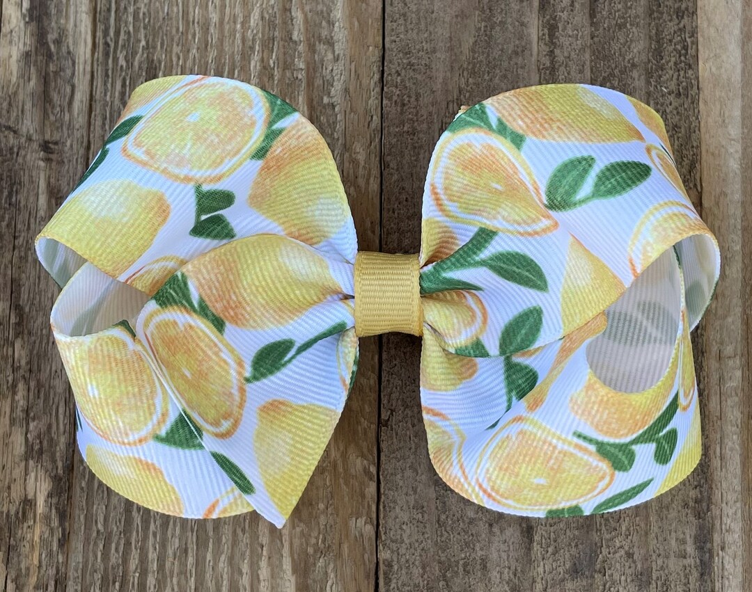 Lemon Hair Bow for Girls Hair Bows With Lemons Bows for Girls Spring