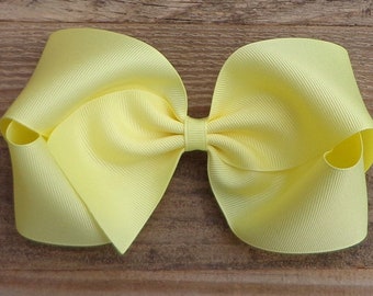Hair Bows For Girls~Light Yellow Hair Bow~XL Hair Bow~M2M Matilda Jane~BIG Bows for Girls~Huge Texas Size Bows~School Hairbows~Fall Bows~
