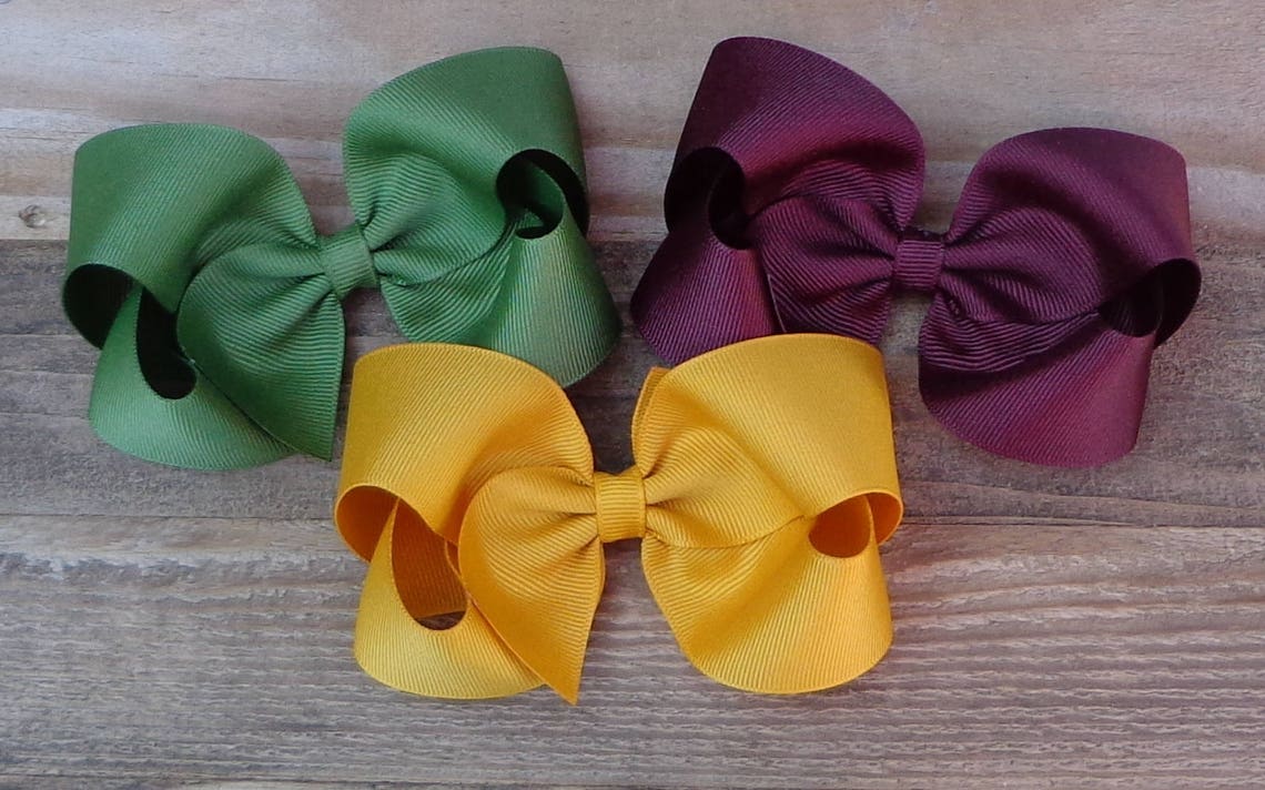 Hair Bows for Fall Bows for Girls Burgundy Hair Bow Fall Etsy