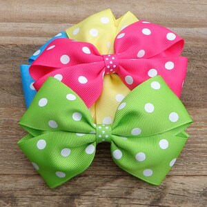 Polka Dot Hair Bows for Girls ~ Hair Clips for Girls ~ Girl Birthday Hair Bow ~ Headbands for Baby ~ Back to School Bows ~ Hairbows ~