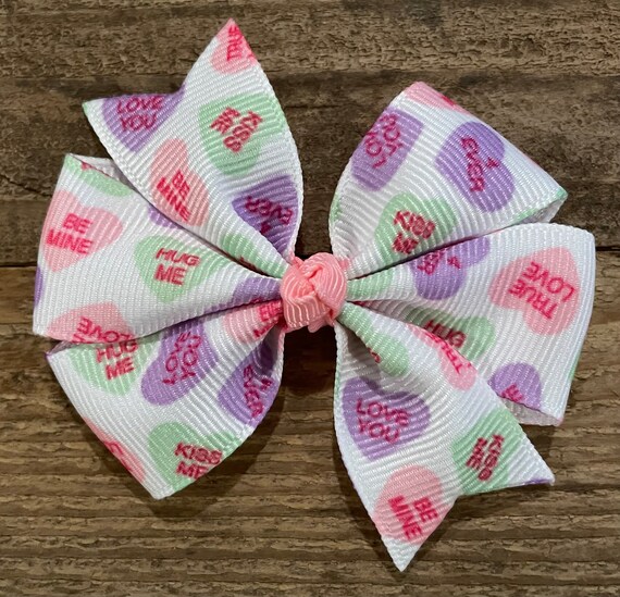 Set De Barrettes Et Bandeaux "I Love Pink" Fait Main Pour La Saint-Valentin - Noir Et Rose