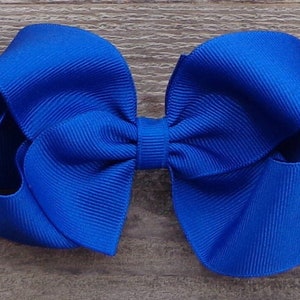 Boutique Hair Bow~DARK Royal Blue Hair Bow~Medium/Large Hair Bows~Solid Colored Bows~Boutique Hair Bow~Basic Boutique Bows~Simple Hair Bows