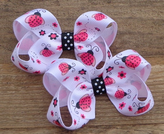 Ladybug Hair Bow for Girlspigtail Hair Bows3 Hair Bowslady Bug