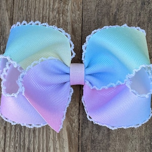 Rainbow Hair Bow for Girls~Unicorn Hair Bow~Pastel Easter Hair Bow~Girl Birthday Hair Bow~Bows For Girls~Unicorn Birthday Hairbow~Girls Bows