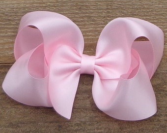 SATIN Hair Bows for Girls ~ Light Pink Hair Bow ~ Princess Birthday Hair Bow ~ Girl Birthday Bow ~ Dance Hair Bow ~ Bows for Girls ~