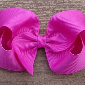 Custom Color Grosgrain Hair Bow ~ 4&quot; Hair Bows  ~ Solid Color Hair Bows ~ Back to School ~ Christmas Hairbows ~ Hair Bows on Headbands ~