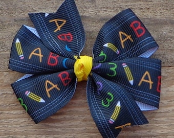 ABC Hair Bow: First Day of School Hair Clip