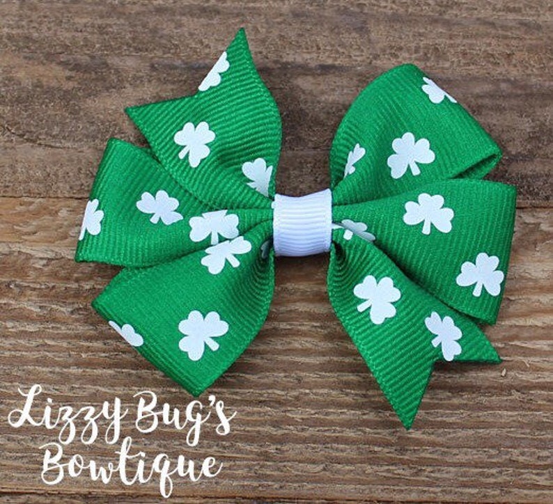 Patrick/'s Day Hair Bow~Shamrock Hair Bow~Basic Hair Bow~Boutique Hair Bow~Small Hair Bow~Hair Bows~Girls Hair Bows~Baby Headbands~Bows St