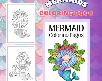 LIBRO PARA COLOREAR SIRENAS para niños (Digital)