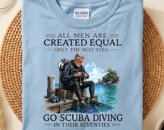 Ga duiken in de jaren zeventig Shirt, grappig duiker-T-shirt, 70e verjaardagscadeau voor hem, duiker T-shirt, cadeau voor opa, cadeau papa