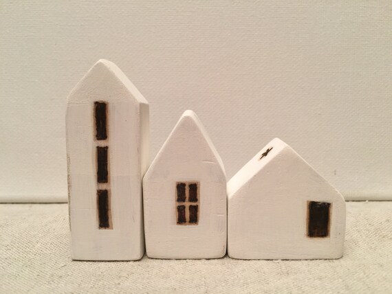 miniature wooden houses