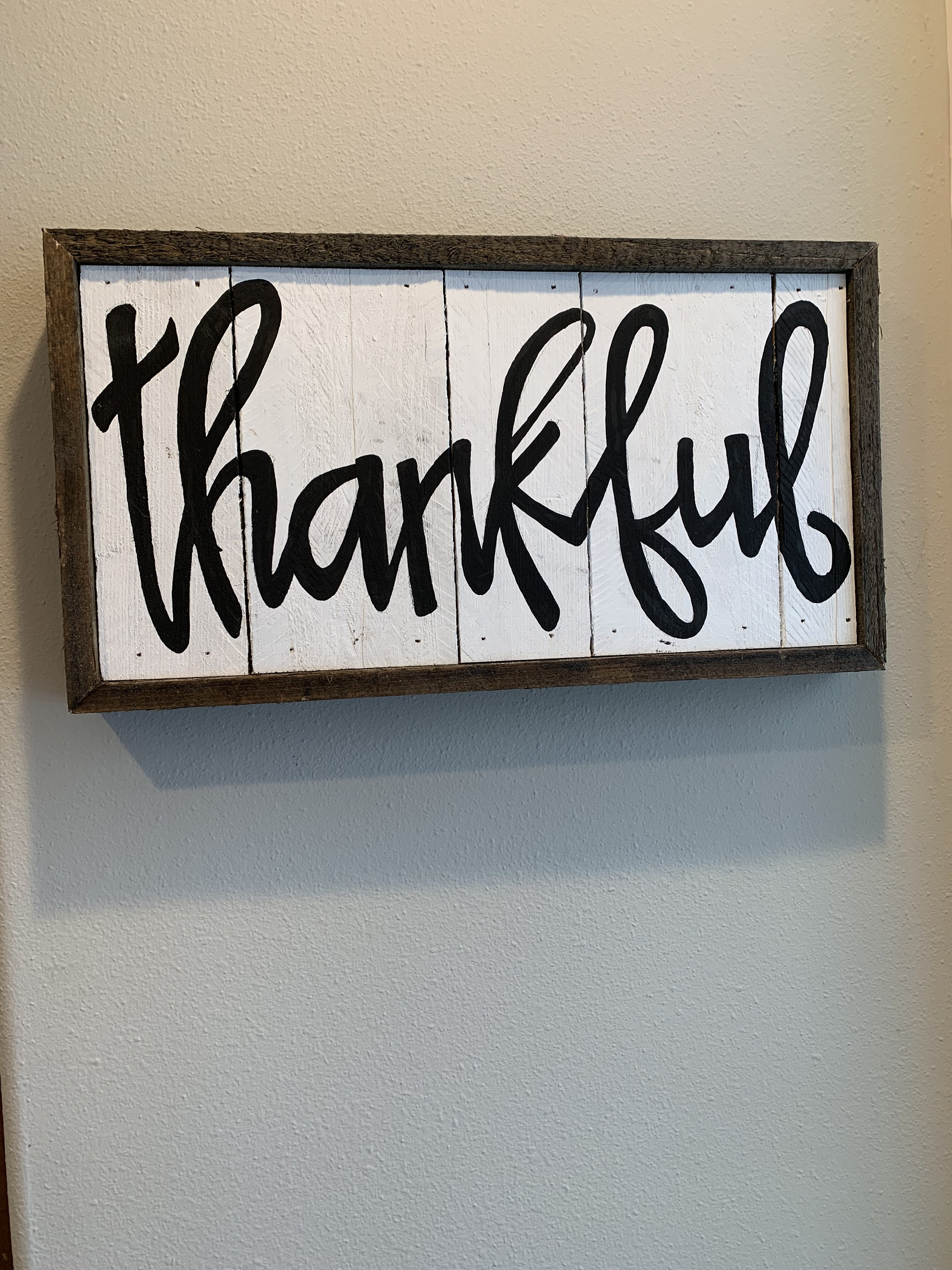Rustic Word Art Thankful Wall Art Recycled Art Etsy