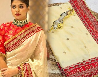 Traditional Festive Wear and wedding wardrobe Intricate Thread & Sequnce work  saree