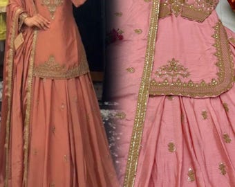 New Launching Wedding Lehenga Choli sequins and Thred Work  Chinon Silk lehenga choli, Indian Outfit