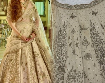 Wedding Outfit Lehenga Choli with  Heavy  Embroidery Sequence & Thred Work, Indian  Lehenga Choli