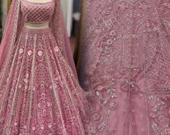 Wedding special Lehenga Choli with  Heavy  Embroidery Sequence & Thred Work, Indian Wedding Outfit
