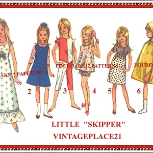 Dolls Clothes to fit Barbies 9" little sister Skipper Sewing Pattern