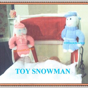 Rag Doll Christmas Snowman  Soft Cuddly Toy Knitting Pattern
