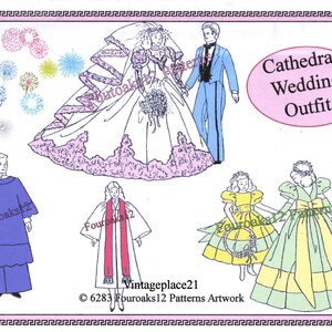 Barbie Doll's Clothes Cathedral Wedding Sewing Pattern