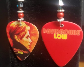 Repurposed David Bowie guitar pick earrings