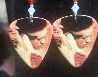 Repurposed guitar pick earrings