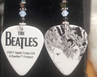 Repurposed Guitar Pick Earrings, The Beatles, Revolver, Paul McCartney