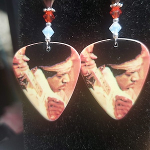 Repurposed guitar pick earrings