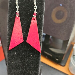 Hand painted wood earrings image 2