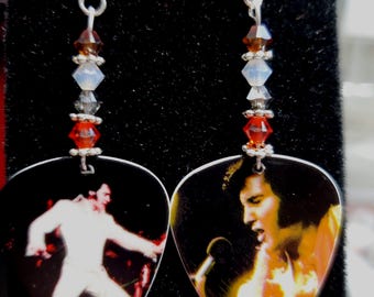 Pendientes con forma de púa de guitarra, elaborados a mano con púas de guitarra oficiales de Elvis Presley.